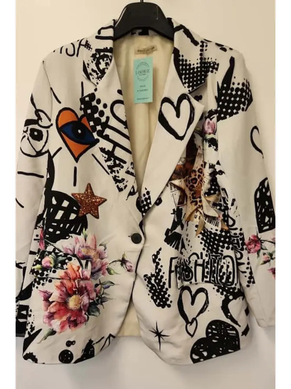 L930 | Loowie Artistic Graffiti Floral Fashion Blazer | Coordinating | 1 Sze S-L